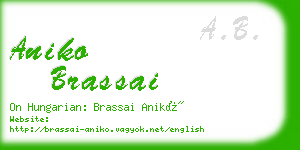 aniko brassai business card